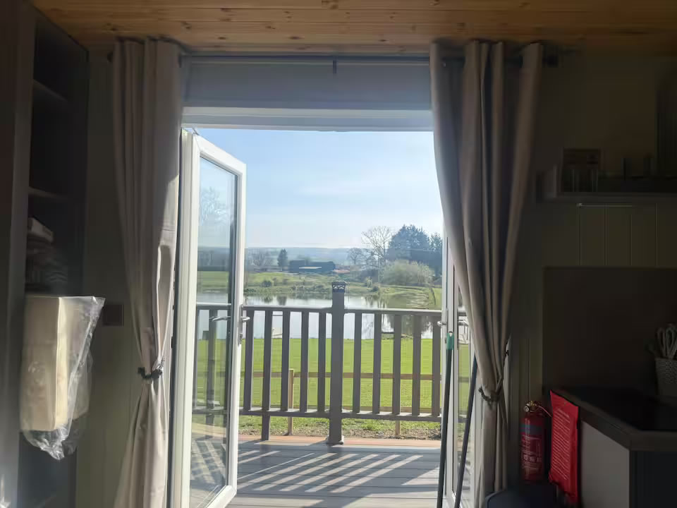Lake view near shepherd hut Carmarthenshire